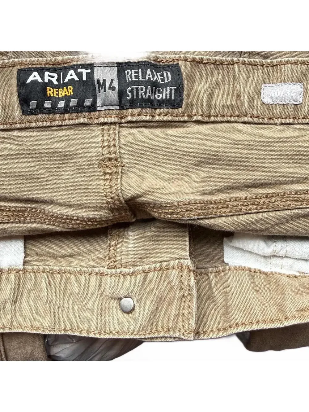 Ariat Rebar M4 Relaxed Straight Canvas Work Pants Field Khaki 40x34